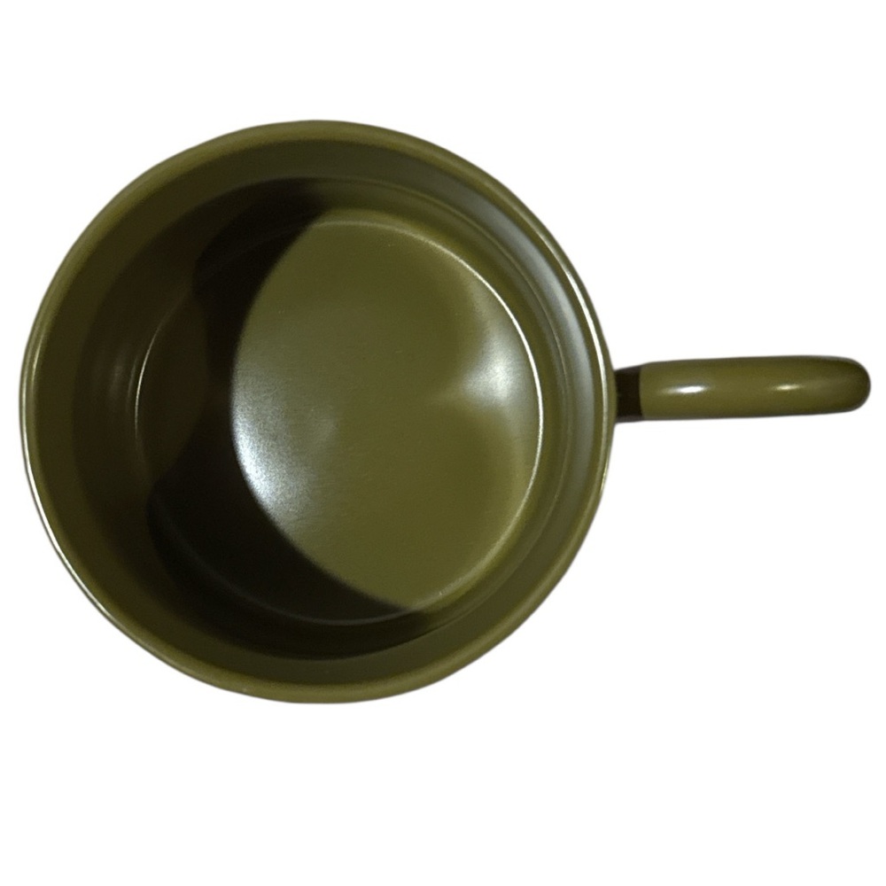 THRESHOLD Olive Green Round Handle Stoneware Coffee/Soup Mug Set of Two - NWT - Picture 4 of 5